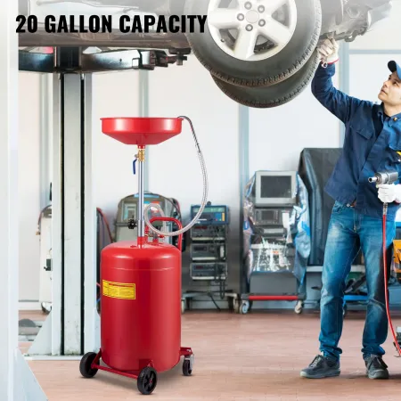 Waste Oil Drain Tank 80 L Portable Oil Drain Air Operated Drainer Oil Change, Oil Drain Container, Fluid Fuel Transfer Drainage 