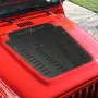 Vented Hood Louver Black Powder Coat Front Liner for 2013-2017 Jeep Wrangler JK