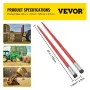 Pair Hay Spear 49" Bale Spear 3000 lbs Capacity, Bale Spike Quick Attach Square Hay Bale Spears 1 3/4", Red Coated Bale Forks, B