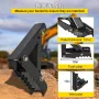 18\" Backhoe Thumb, 1/2\"" Teeth Thickness Heavy Duty Excavator Thumb, Black Steel Weld On Thumb Attachments with 12mm Bolt-On D
