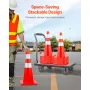 Safety Cones, 28 in/73 cm Height, 12 PCS PVC Orange Traffic Cone with 2 Reflective Collars and Weighted Base, Used for Traffic C