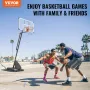 Basketball Hoop, 7.6-10 ft Adjustable Height Portable Backboard System, 54 inch Basketball Hoop & Goal, Kids & Adults Basketball