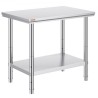 Work Table 24 x 36 x 32 Inches NSF Stainless Steel Work Table for Commercial Kitchen Prep Workbench 60X90X80cm with Lower Shelf