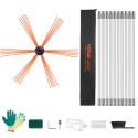 10 m Chimney Sweep Kit, w/ 10 Reinforced Nylon Flexible Rods, Ergonomic Chimney Cleaning Brush, 360-Degree Brush Chimney