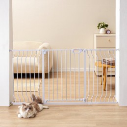 Baby Gate, 29.5"-57.8" Extra Wide, 30" High, Dog Gate for Stairs Doorways and House, Easy Step Walk Thru Auto Close Child Gate