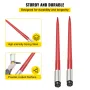 Pair Hay Spear 39" Bale Spear 3000 lbs Capacity, Bale Spike Quick Attach Square Hay Bale Spears 1 3/4", Red Coated Bale Forks, B
