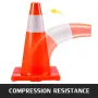 20Pack 18\" Traffic Cones, Safety Road Parking Cones PVC Base, Orange Traffic Cone with Reflective Collars, Hazard Construction 