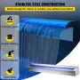 Waterfall Pool Fountain Rectangular & Led Strip Light 60 x 11.5 x 8 cm/23.6" X 4.5" X 3.1"