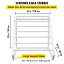 Pool Towel Rack, 8 Bar, White, Freestanding Outdoor PVC Triangular Poolside Storage Organizer, Include 8 Towel Clips, Mesh Bag, 