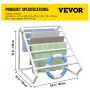 Poolhåndklædeholder, 8 bar, hvid, fritstående udendørs PVC
