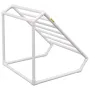Pool Towel Rack, 8 Bar, White, Freestanding Outdoor PVC Triangular Poolside Storage Organizer, Include 8 Towel Clips, Mesh Bag, 
