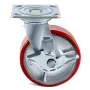 4 Pack 15.24 x 5.08 cm Caster Wheels 2 Rigid and 2 Swivel Casters with Side Brake Polyurethane Iron Core Plate 453.59 kg Capacit