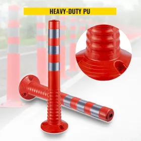 Traffic Delineator, 6 PCS Posts Channelizer Cone, Delineator Post Kit 30â€ in Height, PU Traffic Post, Orange Safety Cones,