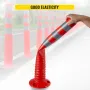 Traffic Delineator, 6 PCS Posts Channelizer Cone, Delineator Post Kit 30” in Height, PU Traffic Post, Orange Safety Cones, Porta