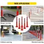 Traffic Delineator, 6 PCS Posts Channelizer Cone, Delineator Post Kit 30” in Height, PU Traffic Post, Orange Safety Cones, Porta
