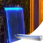 Rektangulært vandfaldsfontæne med LED-stribelys 63,8 x 10,4 x