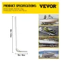 Boat Trailer Guide-on, 60\", 2PCS Steel Trailer Post Guide ons, with White PVC Tube Covers, Complete Mounting Accessories Includ