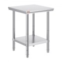 Work Table 24 x 24 x 32 Inches NSF Stainless Steel Work Table for Commercial Kitchen Prep Workbench 60X60X80cm with Lower Shelf