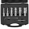 Annular Cutter Set, 6 Pcs Weldon Shank Mag Drill Bits, 1 "Skæredybde, 1/2" til 1-1/16 "Skærediameter, M2AL High-Speed