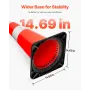 Safety Cones, 8 x 30\" Traffic Cones, PVC Orange Construction Cones, Reflective Collars Traffic Cones with Black Weighted Base U