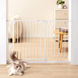 Baby Gate, 29.5"-48.4" Extra Wide, 30" High, Dog Gate for Stairs Doorways and House, Easy Step Walk Thru Auto Close Child Gate