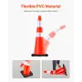 6Pack 36\" Traffic Cones, Safety Road Parking Cone with Black Weighted Base, PVC Orange Traffic Safety Cones, Hazard Cones Refle
