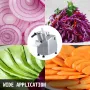 JKC-300 Electric Vegetable Cutter with 6 x Cutting Disks, food processor 550W vegetable processor Stainless Steel + Cast Aluminu