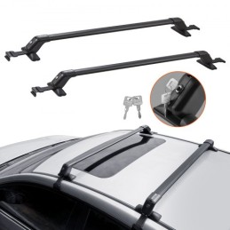 Universal Roof Rack Cross Bars, Aluminum Roof Rack Crossbars, Fit Roof without Side Rail, 155 lbs Load Capacity, Adjustable