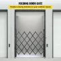 Single Folding Security Gate, 170 × 124 cm(W × H)Folding Door Gate, Steel Accordion Security Gate, Flexible Expanding Security G