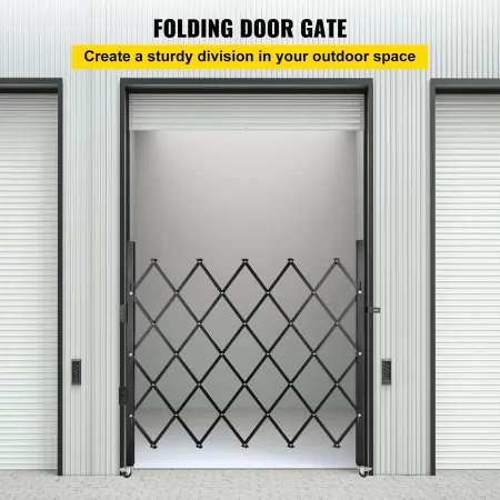 Single Folding Security Gate, 170 × 124 cm(W × H)Folding Door Gate, Steel Accordion Security Gate, Flexible Expanding Security G