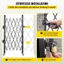 Single Folding Security Gate, 170 × 124 cm(W × H)Folding Door Gate, Steel Accordion Security Gate, Flexible Expanding Security G