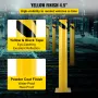 Safety Bollard 48"x4.5" Safety Barrier Bollard 4-1/2" OD 48" Height Yellow Powder Coat Pipe Steel Safety Barrier with 4 Free Anc
