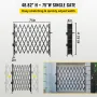 Single Folding Security Gate, 131.00 x 187.96 cm Folding Door Gate, Steel Accordion Security Gate, Flexible Expanding Security G