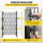 Single Folding Security Gate, 131.00 x 187.96 cm Folding Door Gate, Steel Accordion Security Gate, Flexible Expanding Security G
