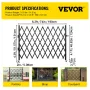 Single Folding Security Gate, 131.00 x 187.96 cm Folding Door Gate, Steel Accordion Security Gate, Flexible Expanding Security G