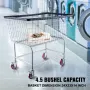 Wire Laundry Cart, 4.5 Bushel Wire Laundry Basket with Wheels, 35\'\'x15.7\'\'x22\'\' Commercial Wire Laundry Basket Cart, Steel