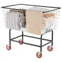 Wire Laundry Cart, 4.5 Bushel Wire Laundry Basket with Wheels, 35\'\'x15.7\'\'x22\'\' Commercial Wire Laundry Basket Cart, Steel