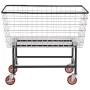 Trådvaskvogn, 4,5 Bushel Wire Tøjvaskekurv med hjul, 35 ''