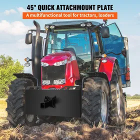Â 1/4" Thick Plate 3/8" Top Bar Thic Quick Tach Attachment Mount Plate Skid Steer Bobcat"