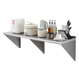 18" x 60" Stainless Steel Shelf, Wall Mounted Floating Shelving with Brackets, 450 lbs Load Capacity Commercial Shelves, Heavy