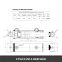 Hydraulic Cylinder 2" Bore 36" Stroke Hydraulic Ram Cylinder 3000psi Hydraulic Cylinders Welded Double Acting Cross Tube SAE6 "