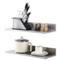 8.6" x 24" Stainless Steel Shelf, Wall Mounted Floating Shelving with Backsplash, 44 lbs Load Capacity Commercial Shelves,