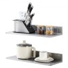 8.6" x 24" Stainless Steel Shelf, Wall Mounted Floating Shelving with Backsplash, 44 lbs Load Capacity Commercial Shelves,