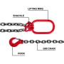 5FT Chain Sling 0.375In x 5Ft Double Leg with Grab Hooks Sling Chain 4T Capacity Double Leg Chain Sling Grade80(0.375In x 5Ft