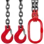5FT Chain Sling 0.375In x 5Ft Double Leg with Grab Hooks Sling Chain 4T Capacity Double Leg Chain Sling Grade80(0.375In x 5Ft