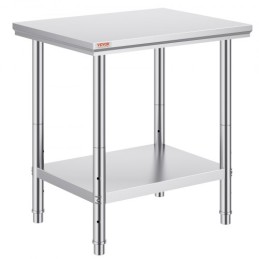 Work Table 24 x 30 x 32 Inches NSF Stainless Steel Work Table for Commercial Kitchen Prep Workbench 60X76X80cm with Lower Shelf