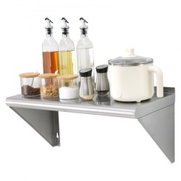 12" x 24" Stainless Steel Shelf, Wall Mounted Floating Shelving with Brackets, 230 lbs Load Capacity Commercial Shelves, Heavy