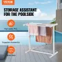 Poolhåndklædeholder, 5 bar, hvid, fritstående udendørs PVC