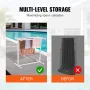 Poolhåndklædeholder, 5 bar, hvid, fritstående udendørs PVC