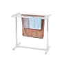 Towel Rack, 5 Bars Outdoor PVC Towel Holder, Floor Standing Pool Towel Hanger Stand with Clips, Bag & Hook, Outdoor Indoor Quilt